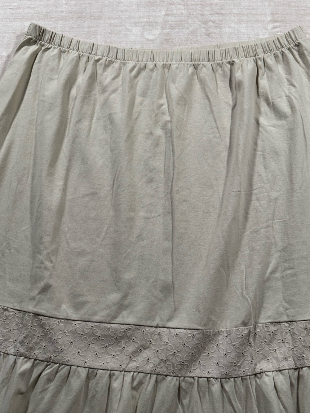 Liz Claiborne Taupe Tiered Maxi Skirt with Eyelet Panels - Picture 7 of 13